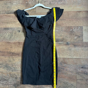 Women's Emerald Sundae Dress XXS Black Off-the-Shoulder Clearance
